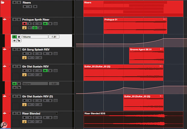 Once you have all your layers rendered as audio clips, you can align them, tweak their relative levels, automate volume or effects parameters, and then render the finished blend as a new audio clip.