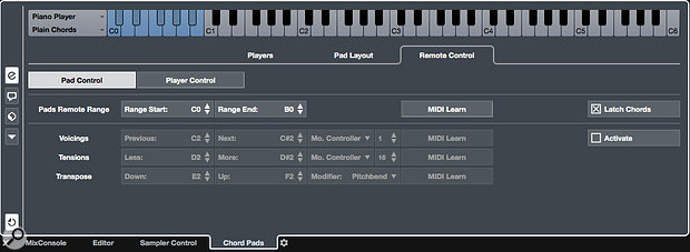 Screen 3: The Pads Remote Range should be set so it doesn’t clash with your GA SE pad triggers. You can also engage the Latch Chords option to reduce the chance of broken fingers!