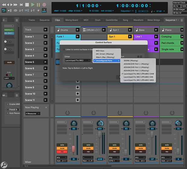 Screen 1: Configuring DP for the Launchpad Pro Mk3.