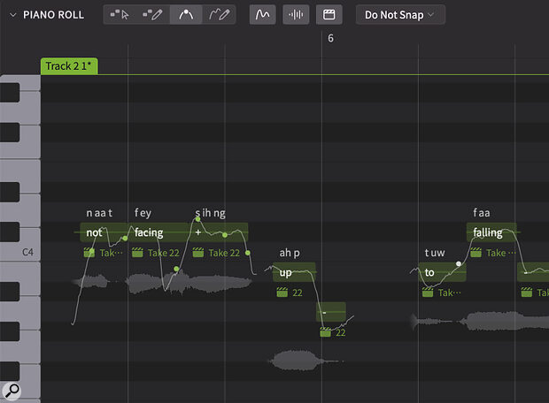Detailed pitch editing now includes the ability to define nodes on the pitch curve that can guide the synthesis engine.