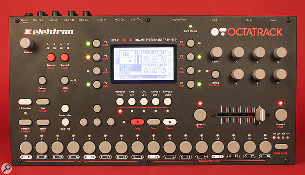 The Octatrack's front panel, which measures 34 x 18cm, provides hands‑on control of each and every function — no software editors here!