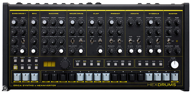 The HexDrums measures 455 x 78 x 215mm and weighs a reassuring 2.65kg.