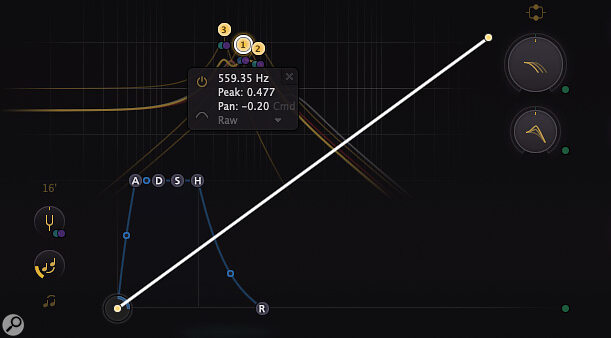 Setting up a new modulation routing is as simple as clicking on the source and dragging.