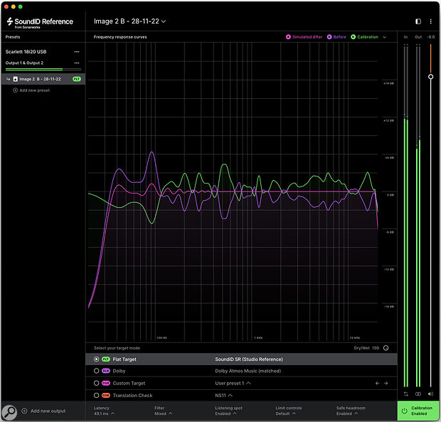 The correction response generated by SoundID in the review space.