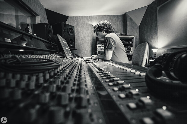 Daniel Fox in the control room at Sonic Studios, Dublin.