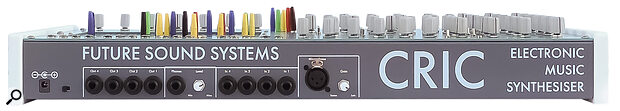 The Cric’s rear panel is where we find the power switch, four quarter‑inch audio outputs, four quarter‑inch audio inputs, a headphone port with level control, and an XLR input with gain control.