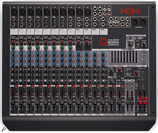 All the controls and connections are on the top panel, with the exception of the power and phantom power switches, the IEC mains inlet, and the USB port, which are on the rear.