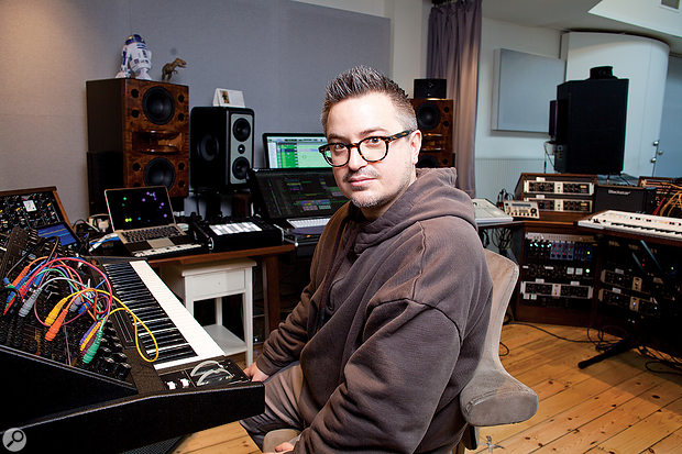 Rik Simpson in the control room at Coldplay’s The Beehive studio.