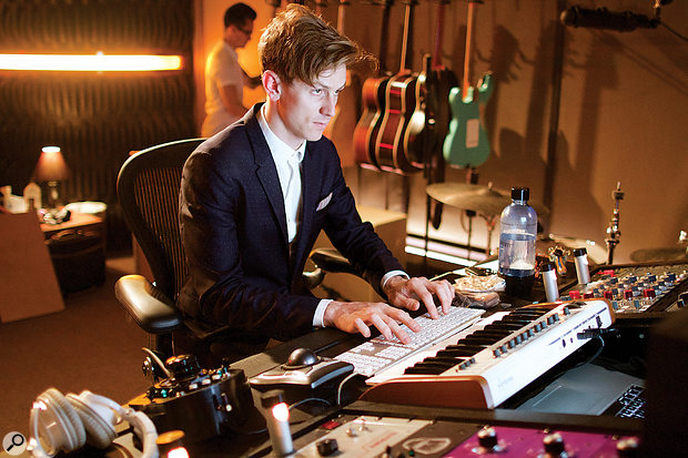 Jake Sinclair at work with Panic! At The Disco’s Brendon Urie in his Infrasonic Studio.