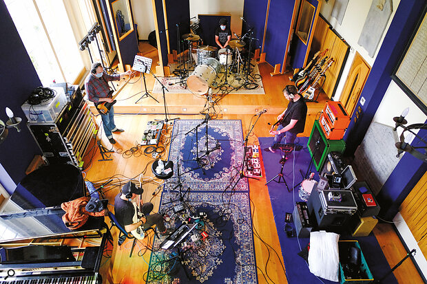 Mogwai mid‑session at VADA studios.