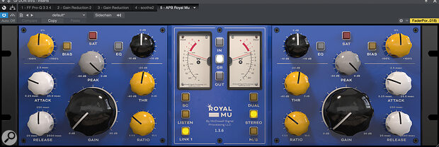 The McDSP APB Royal Mu compressor provided the main treatment on Don Toliver’s voice.