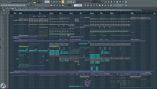 Unusually, Grant Boutin still works entirely in FL Studio. This screenshot shows the Tate McRae hit ‘Revolving Door’.