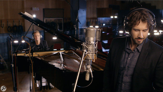 Producer and arranger Bernie Herms (left) and Josh Groban at Abbey Road, where the orchestral parts for Stages were recorded.