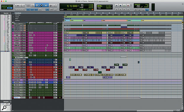 This was the entire Pro Tools session for Joseph Colmenero's mix of 'Ransom'. (You can download a larger hi-res version as a ZIP file from the right-hand sidebar.)