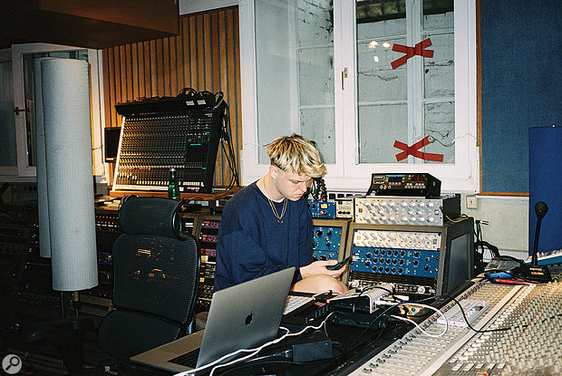 Joba at one of the workstations the band set up throughout Studio 3, allowing all their beatmakers to work simultaneously.