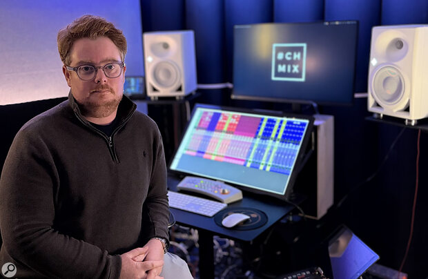 Charlie Holmes in his minimalist mixing space.