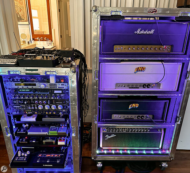 For initial demos, John Shanks will track scratch guitars to Logic on his ‘road rig’.