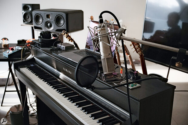 As well as an actual grand piano, Jung Jae‑il has a Yamaha digital piano which he uses as a MIDI controller.