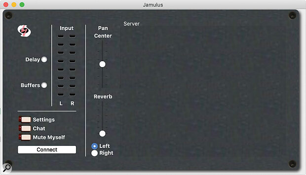 Screen 1: What you'll see when you first open the Jamulus client.