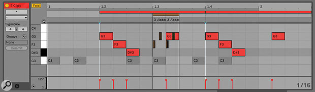 Multi‑editing makes it possible to examine several MIDI clips in the same Detail View.