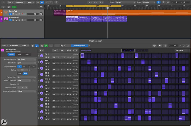 The Step Sequencer is a handy alternative to Arpeggiator.