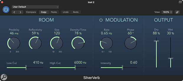 SilverVerb offers a pleasingly retro alternative to Logic’s more obvious reverbs.