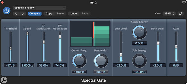 Spectral Gate can create some interesting modulation effects that you can’t easily achieve otherwise.