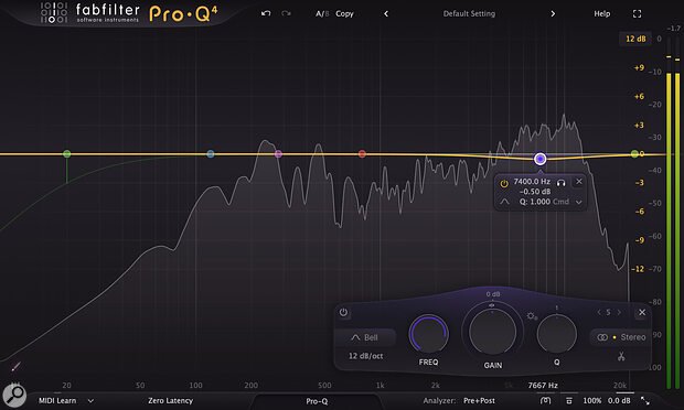 In mastering, less is often more. In this case, a cut of 0.5dB at 7.4kHz made all the difference.