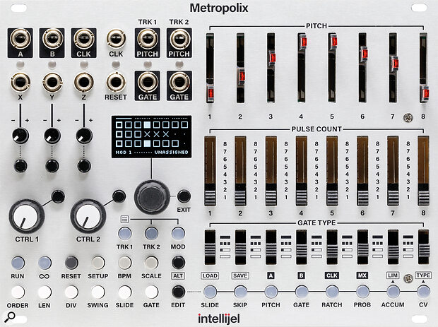 Intellijel Metropolix: 34HP, +12V 95mA, -12V 10mA.