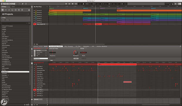 Clips, as seen in the Maschine+ software.