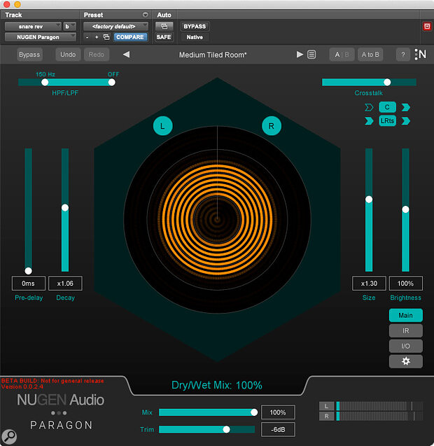 The final Paragon user interface, with its distinctive ‘target’ display.