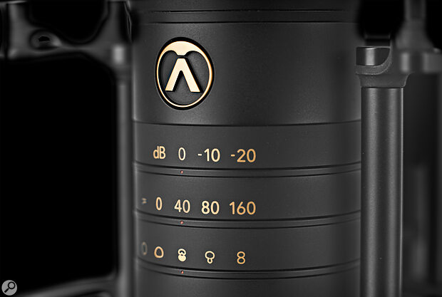 Polar pattern, pad and filter settings are chosen using indented rings that rotate around the body of the mic.