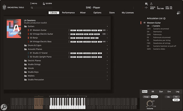 Orchestral Tools Sine player allows you to download instruments straight from the company’s website.