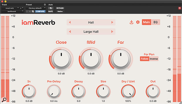 The iamReverb plug‑in provided an appropriately natural hall reverb that reinforced Tymisha’s voice without placing it in an acoustic that would have jarred with the visuals.