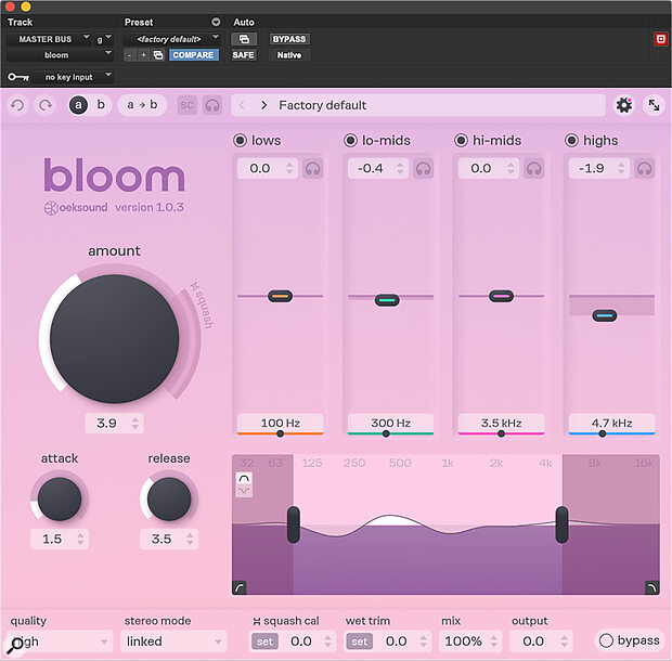 Oeksound’s Bloom plug‑in can be an invaluable guide to EQ setting as well as being a useful tool in its own right.