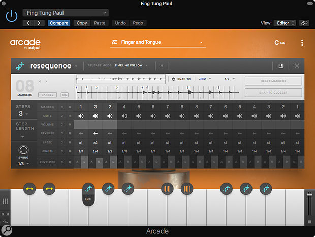 Resequence sets up the way the loop sections are to be rearranged when you press the modifier keys.