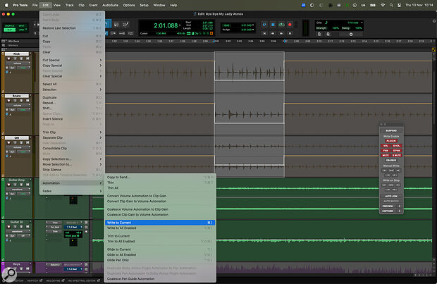 The Write To option is a great way to establish different balances for different sections of your song.