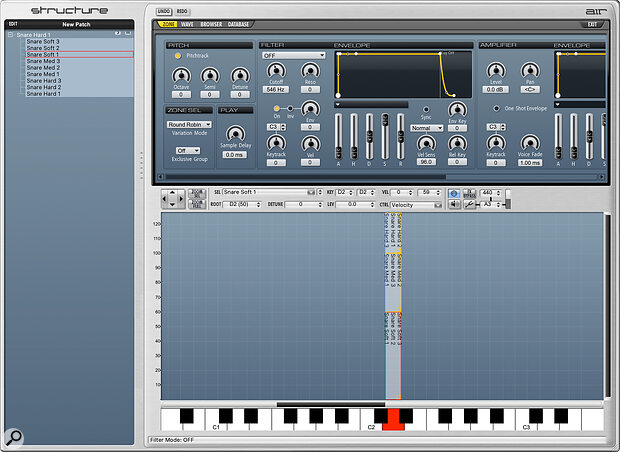AIR’s Structure may be dated, but offers all the tools you need to create a fully featured drum library.