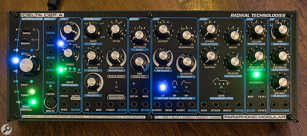The Delta CEP A's rather dazzling LEDs in action. Don't be surprised if tourists gather beneath your bedroom window having mistaken its light show for the Aurora Borealis.