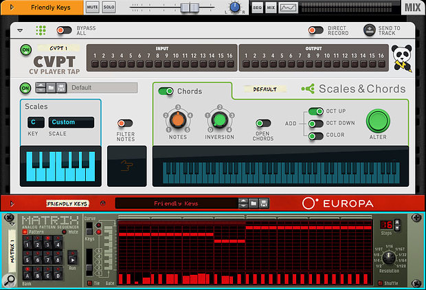 Screen 2. Lectric Panda’s free CVPT device is a bridge between Players and CV sequencers.