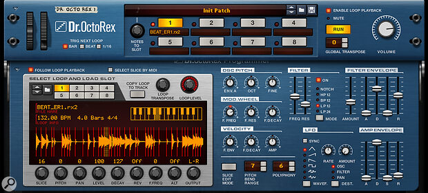 Screen 2: Our loop imported into the Reason REX player device.