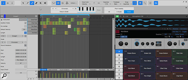 You can greatly speed up your drum programming by showing only the notes that are in use.