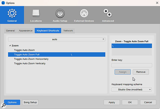 Toggle Auto Zoom Full is a good one to assign a shortcut to: it automatically zooms out to show your whole project, from where you can zoom in to wherever you need to.