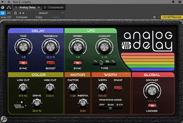 Screen 3: These settings emulate the sound of Electro‑Harmonix’s classic Memory Man pedal.