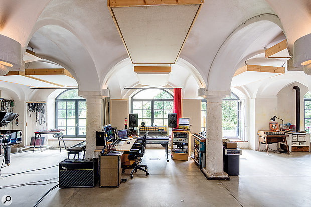 Studio A combines the functions of live room and control room in a single space.