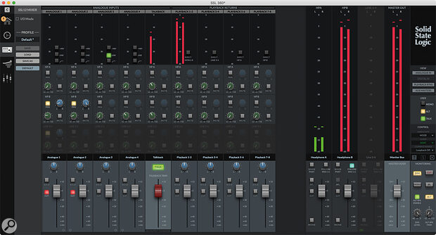 The mixer software will feel familiar to anyone who’s used an analogue console.