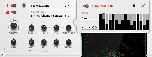 Many of the parameters include step‑based animation like the new Intensity parameter available in each Core.