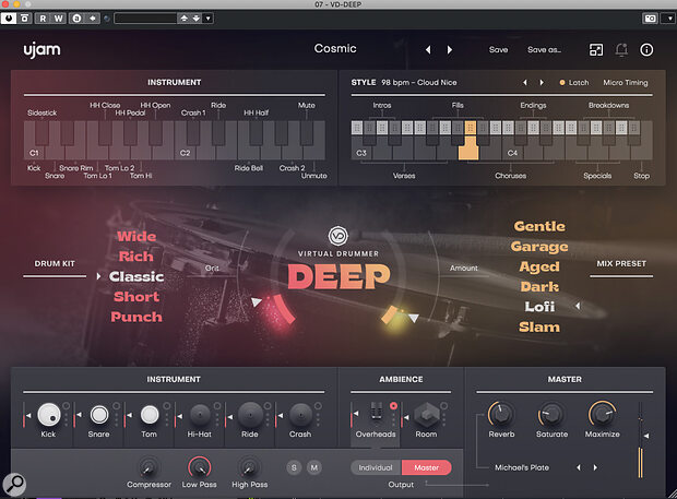 UJAM VD-DEEP virtual drummer instrument.