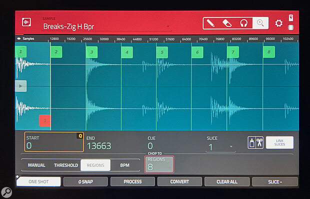 From the Chop screen on MPC, hold Shift to access the Convert button to create a program from your slices.