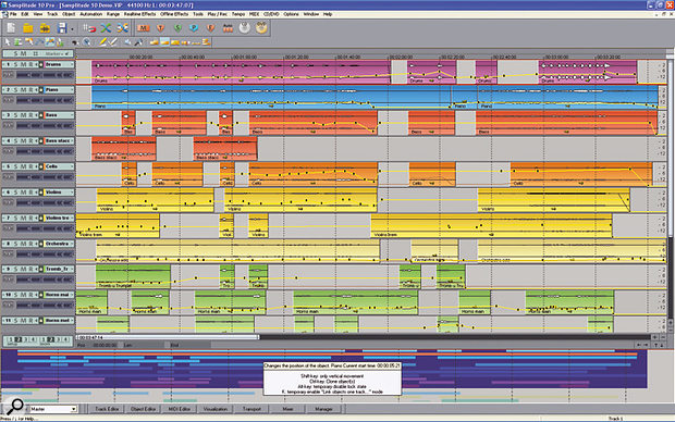 The Overview, at the bottom of the  screen, is an excellent aid to project navigation.